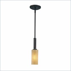 Minka Lighting Kinston 1 Light Mini Pendant Minka Lavery in Aged Kinston Bronze with Mottled Topaz Glass
