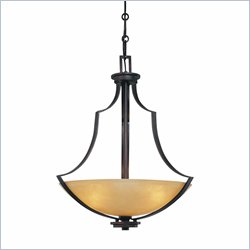 Minka Lighting Kinston 3 Light Pendant Minka Lavery in Aged Kinston Bronze with Mottled Topaz Glass