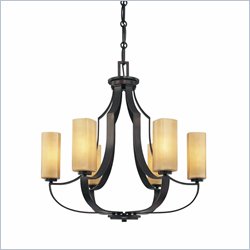 Minka Lighting Kinston 6 Light Chandelier Minka Lavery in Aged Kinston Bronze with Mottled Topaz Glass