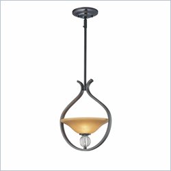 Minka Lighting Grahmton 1 Light Pendant Minka Lavery in Deep Lathan Bronze with Mottled Topaz with Eidolon Krystal Glass