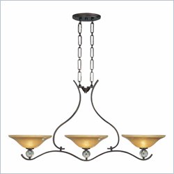 Minka Lighting Grahmton 3 Light Island Light Minka Lavery in Deep Lathan Bronze with Mottled Topaz with Eidolon Krystal Glass