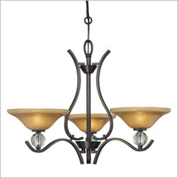 Minka Lighting Grahmton 3 Light Chandelier Minka Lavery in Deep Lathan Bronze with Mottled Topaz with Eidolon Krystal Glass