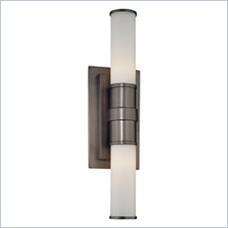 Minka Lighting 2 Light Wall Sconce Minka Lavery in Dark Brushed Bronze with Etched Opal Glass