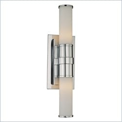 Minka Lighting 2 Light Wall Sconce Minka Lavery in Chrome with Etched Opal Glass