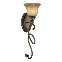 Minka Lighting La Cecilia 1 Light Wall Sconce Minka Lavery in Patina Iron with Spumanti Lace Glass