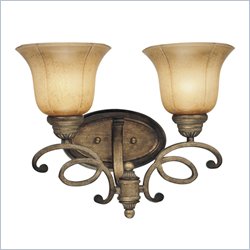 Minka Lighting La Cecilia 2 Light Bath Minka Lavery in Patina Iron with Spumanti Lace Glass