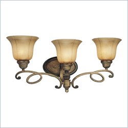 Minka Lighting La Cecilia 3 Light Bath Minka Lavery in Patina Iron with Spumanti Lace Glass