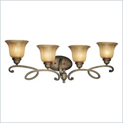 Minka Lighting La Cecilia 4 Light Bath Minka Lavery in Patina Iron with Spumanti Lace Glass