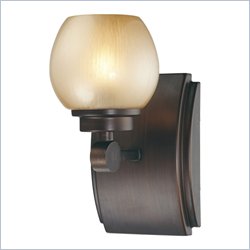Minka Lighting Cimarron 1 Light Bath Minka Lavery in Dark Brushed Bronze with Brushed Caramel Silk Glass