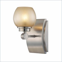 Minka Lighting Cimarron 1 Light Bath Minka Lavery in Brushed Nickel with Brushed Caramel Silk Glass