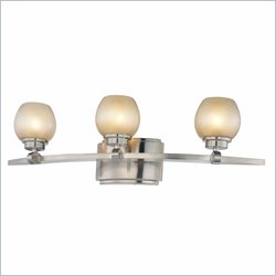 Minka Lighting Cimarron 3 Light Bath Minka Lavery in Brushed Nickel with Brushed Caramel Silk Glass