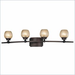 Minka Lighting Cimarron 4 Light Bath Minka Lavery in Dark Brushed Bronze with Brushed Caramel Silk Glass