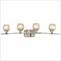 Minka Lighting Cimarron 4 Light Bath Minka Lavery in Brushed Nickel with Brushed Caramel Silk Glass