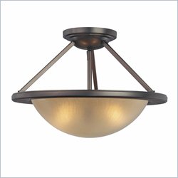 Minka Lighting Cimarron 2 Light Semi Flush Minka Lavery in Dark Brushed Bronze with Brushed Caramel Silk Glass