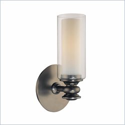 Minka Lighting Harvard Court 1 Light Wall Sconce Minka Lavery in Bronze with Clear and Etched Opal Glass