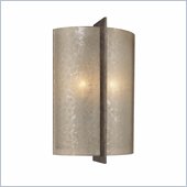 Minka Lighting Clarte 2 Light Wall Sconce Minka Lavery in Patina Iron with Deep Spumanti Lace Glass
