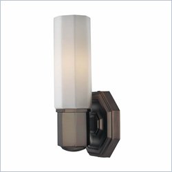 Minka Lighting Falstone 1 Light Wall Sconce Minka Lavery in Dark Brushed Bronze with Etched Opal Glass