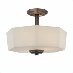 Minka Lighting Falstone 2 Light Semi Flush Minka Lavery in Dark Brushed Bronze with Etched Opal Glass