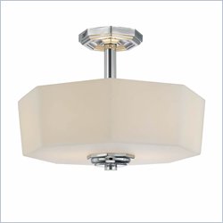 Minka Lighting Falstone 2 Light Semi Flush Minka Lavery in Chrome with Etched Opal Glass