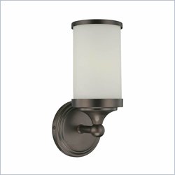 Minka Lighting 1 Light Wall Sconce Minka Lavery in Dark Brushed Bronze with Etched White Glass