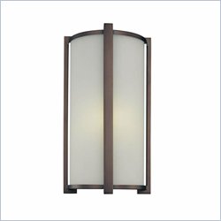 Minka Lighting 2 Light Wall Sconce Minka Lavery in Dark Brushed Bronze with Etched White Glass