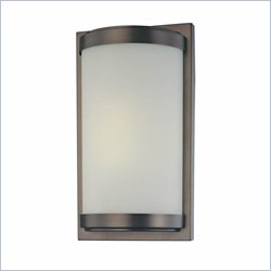 Minka Lighting 1 Light Wall Sconce Minka Lavery in Dark Brushed Bronze with Etched White Glass