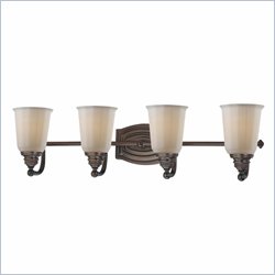 Minka Lighting Clairemont 4 Light Bath Minka Lavery in Dark Brushed Bronze with Etched Opal Glass