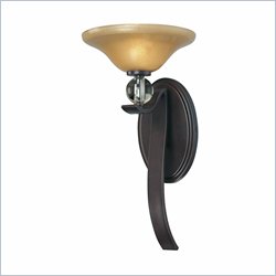 Minka Lighting Grahmton 1 Light Wall Sconce Minka Lavery in Deep Lathan Bronze with Mottled Topaz with Eidolon Krystal Glass