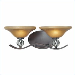 Minka Lighting Grahmton 2 Light Bath Minka Lavery in Deep Lathan Bronze with Mottled Topaz with Eidolon Krystal Glass