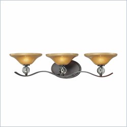 Minka Lighting Grahmton 3 Light Bath Minka Lavery in Deep Lathan Bronze with Mottled Topaz with Eidolon Krystal Glass