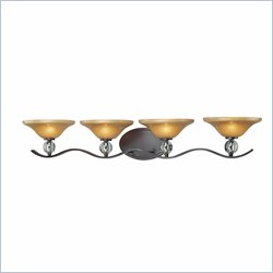 Minka Lighting Grahmton 4 Light Bath Minka Lavery in Deep Lathan Bronze with Mottled Topaz with Eidolon Krystal Glass