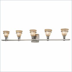 Minka Lighting Lacota 5 Light Bath Minka Lavery in Brushed Nickel with Brushed Caramel Silk Glass