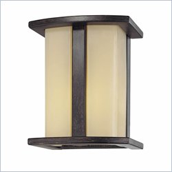 Minka Lighting Lona 1 Light Indoor/Outdoor Wall Mount The Great Outdoors in Iron Oxide with Vanilla Glass
