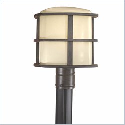 Minka Lighting Lona 1 Light Outdoor Post Mount The Great Outdoors in Iron Oxide with Vanilla Glass