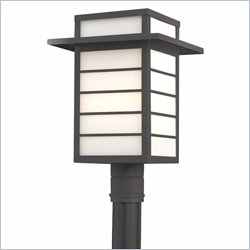 Minka Lighting Artico 1 Light Outdoor Post Mount The Great Outdoors in Black with Etched White Glass