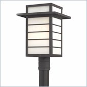 Minka Lighting Artico 1 Light Outdoor Post Mount The Great Outdoors in Black with Etched White Glass