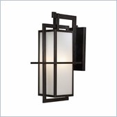 Minka Lighting Nesero 1 Light Outdoor Wall Mount The Great Outdoors in Textured French Bronze with Etched White Glass
