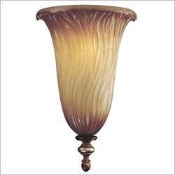 Minka Lighting Raffine 1 Light Wall Sconce Minka Lavery in Raffine Aged Patina with Toned Spumanti Strato Glass