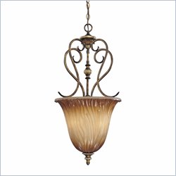 Minka Lighting Raffine 3 Light Pendant Minka Lavery in Raffine Aged Patina with Toned Spumanti Strato Glass