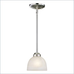 Minka Lighting Lavery 1 Light Mini Rod Drop Pendant with Etched Marble Glass