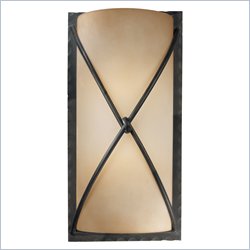 Minka Lighting Lavery 2 Light Wall Sconce with Rustic Scavo Glass