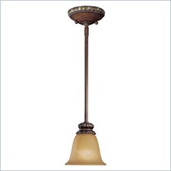 Minka Lighting Lavery 1 Light Mini Rod Drop Pendant with Aged Champagne Glass
