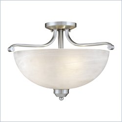 Minka Lighting Lavery 3 Light Semi Flush Mount with Etched Marble Glass