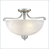 Minka Lighting Lavery 3 Light Semi Flush Mount with Etched Marble Glass