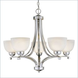 Minka Lighting Lavery 5 Light Chandelier with Etched Marble Glass