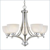 Minka Lighting Lavery 5 Light Chandelier with Etched Marble Glass