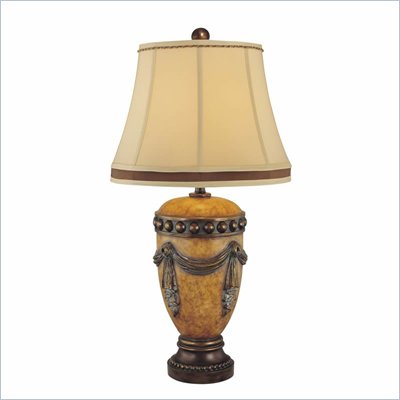 Minka Lighting 1 Light Table Lamp Ambience in Aria Bronze with Beige Shade