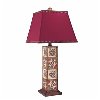Minka Lighting 1 Light Table Lamp Ambience in Multicolor with Burgundy Shade