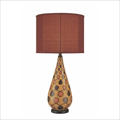 Minka Lighting 1 Light Table Lamp Ambience in Multicolor with Burgundy Shade