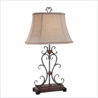 Minka Lighting 1 Light Table Lamp Ambience in Brown and Grey with Sand Shade